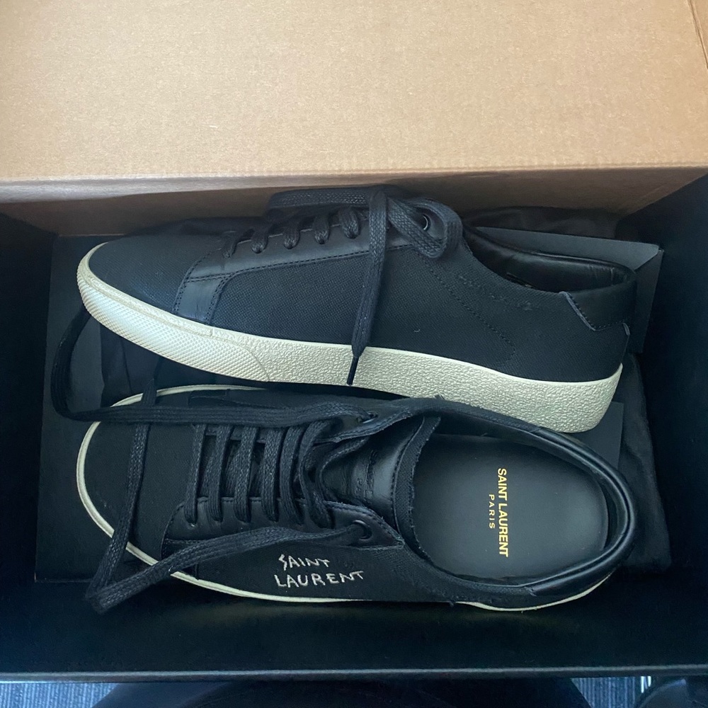 Saint Laurent distressed sneakers!